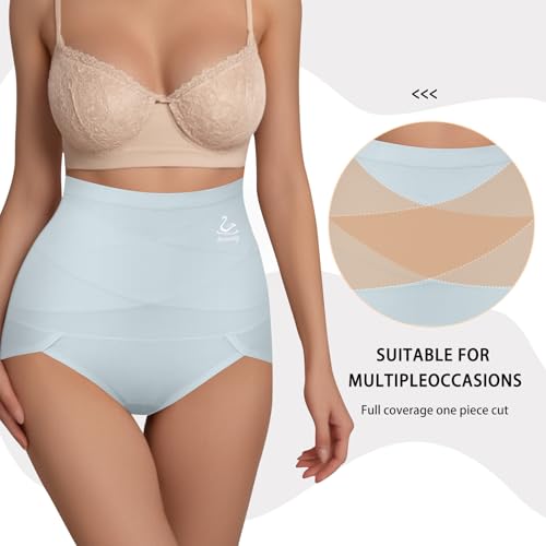 BOKIOW Women's High Waisted Tummy Control Cotton Underwear Full Coverage Postpartum Briefs 4 Pack
| BOKIOW Women's High