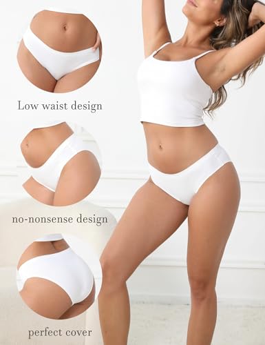 WAYIQE No Show Bikini Panties for Women, Breathable High-waisted Underwear, Multicolor, 6-Pack