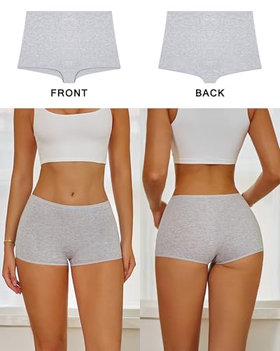 ROSYCORAL Women's Cotton Boy Shorts Underwear Mid Rise Full Coverage 4 Pack S-XXL
ROSYCORAL Women's Cotton Panties Boy S