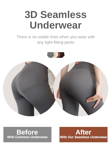 Cuweni Women's High Waisted Briefs No Show Seamless Breathable 6 Pack Full Coverage Stretch Panties